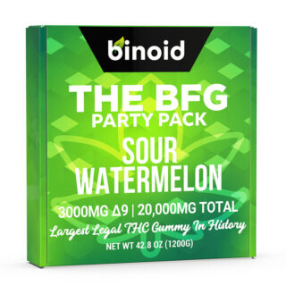 Delta 9:Delta 8 Gummies - The BFG Sour Watermelon - 3000mg - By Binoid