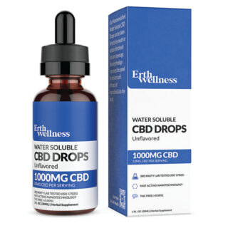 ERTH Wellness - CBD Oil -  Water Soluble CBD Tincture - Unflavored - 1000mg
