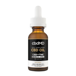 cbdMD - CBD Oil - CBD:THC Full Spectrum Tincture - Natural - 1500mg