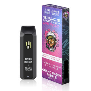 Live Resin Delta 8 THC Vape Pen with THCP - Grandaddy Purp - Indica 3g - Flying Monkey x Space Walker