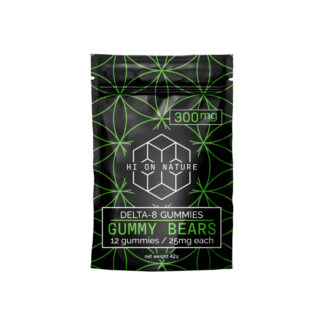 THC Edibles - D8 Gummy Bears -  25mg - By Hi On Nature - 300mg Bag