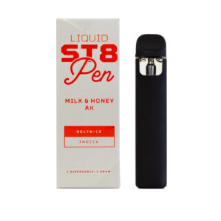 Liquid St8 - Delta 10 Disposable - Rechargeable Pen - Milk & Honey AK - 1g