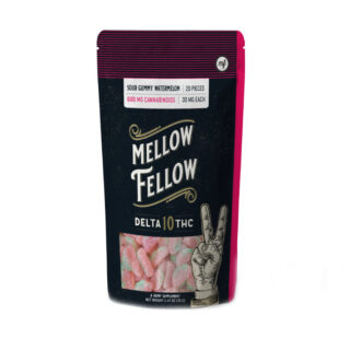 Mellow Fellow - Delta 10 Edible - Sour Watermelon Gummies - 30mg