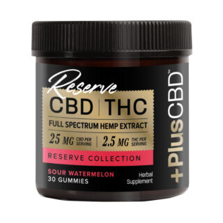 PlusCBD - CBD & THC Edible - Reserve Collection Full Spectrum Gummies - Sour Watermelon - 25mg