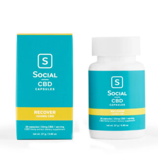 Social CBD - CBD Capsules - Recover Gel Caps - 33mg