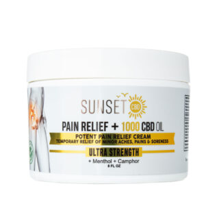 Sunset CBD - CBD Topical - Menthol and Camphor Pain Relief Cream - 1000mg