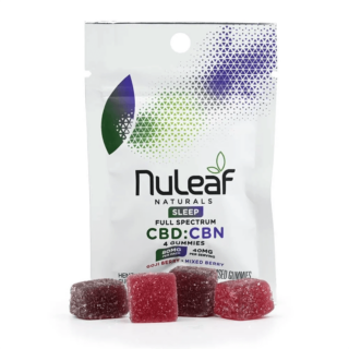 CBN + CBD Gummies for Sleep - Goji Berry + Mixed Berry - NuLeaf Naturals - 4 Count Pouch