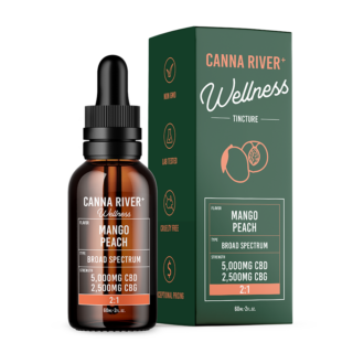 Canna River - CBD Oil - CBD:CBG Wellness Tincture - Mango Peach - 5000mg