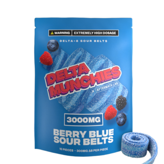 Delta Munchies - Delta 8 Edible - Berry Blue Sour Belts - 3000mg