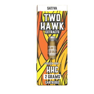 HHC Vape Cartridge - Golden Goat - Sativa 2g - Two Hawk Extracts